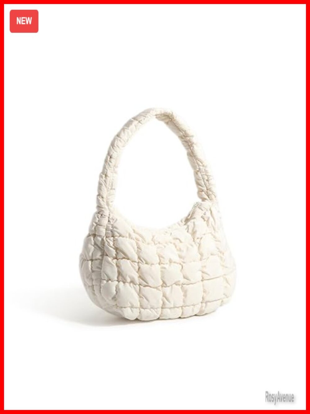 Quilted Puffer Hobo Bag Small Nylon Shoulder Purse